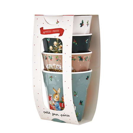 Kubek 220 ml x 4 SET Peter Rabbit Christmas | Petit Jour Paris®