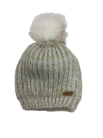 Czapka pzejściowa zimowa Maximo Teens biały złoty melanż