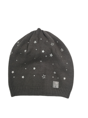 Czapka dziecięca zimowa przejściowa Maximo szaro-brązowa z ozdobnym wzorem