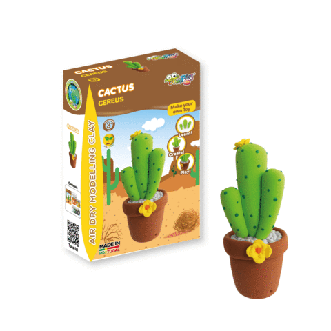Jumping Clay | Zestaw kreatywny Doniczka - Kaktus Cereus