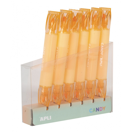 Marker fluorescencyjny z podwójną końcówką Apli Kids - Candy Pomarańczowy