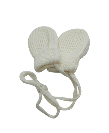Rękawiczki przejściowe zimowe niemowlęce Maximo bawełna biale