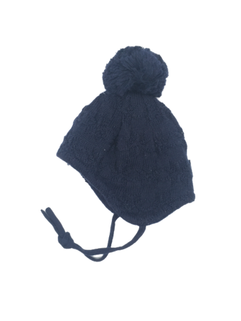 Czapka zimowa przejściowa Maximo Baby z pomponem i troczkami 