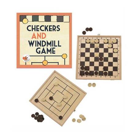 Drewniane gry logiczne, 2w1, Warcaby, Windmill | Egmont Toys®