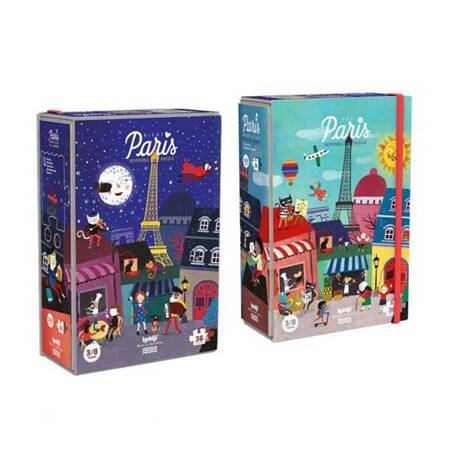 Dwustronne puzzle dla dzieci, Paryż - Dzień i Noc | Londji®