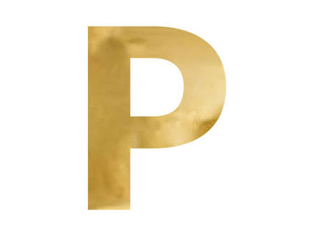 Litera lustrzana ''P'', złoty, 45x60 cm