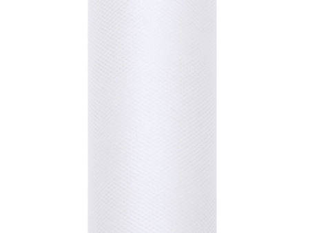 Tiul gładki, biały, 0,5 x 9m (1 szt. / 9 mb.)