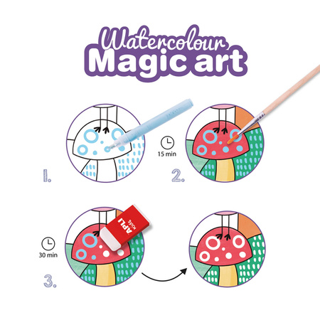 Zestaw artystyczny z akwarelami i magicznym markerem Apli Kids - Magic Art